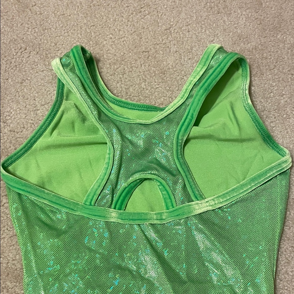GK NEON GREEN SHIMMERING LEOTARD!Size: adult Medium! - Picture 8 of 14